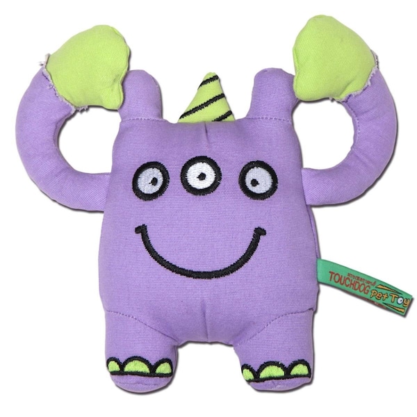 Big Bird Products Cartoon Three-Eyed Monster Plush Dog Toy - Purple - One Size - BI3714239