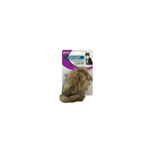 Spot Shaggy Plush Giant Mouse Cat Toy With Catnip - 2922