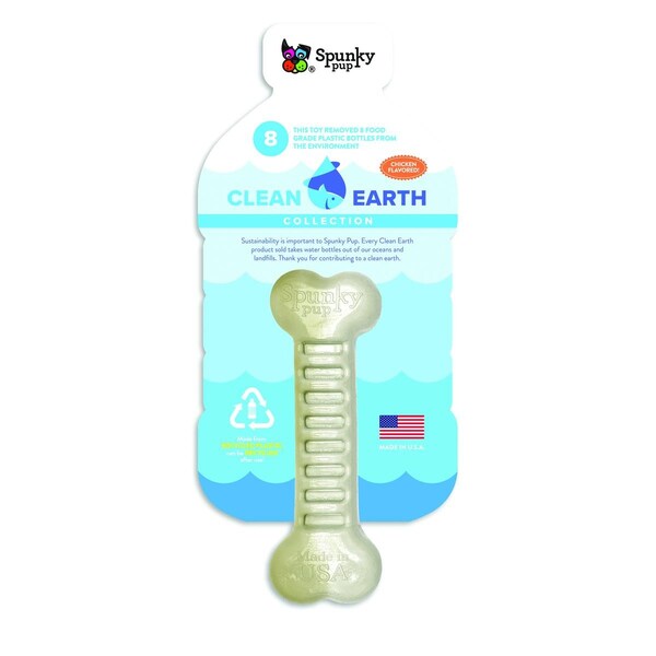 Partisanpartidista Clean Earth HD Recycled Bone Chew Dog Toy, Gray, 12PK - PA3698320