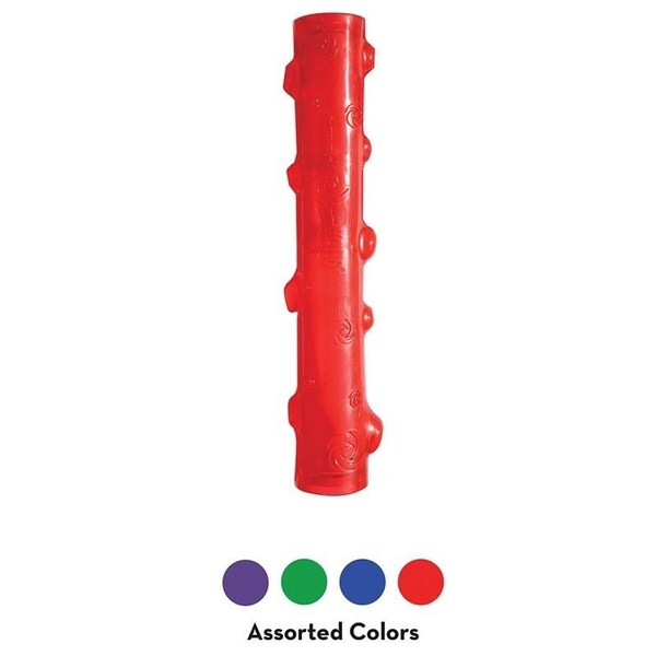 Kong Squeezz PSS1 Dog Toy, L, Squeaker, Stick, Rubber, Amethyst/Emerald/Ruby/Sapphire - KO-PSS1