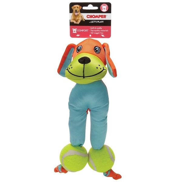 Chompers Chomper Dog Toy, Chew, Fetch, Tug Toy, Tennis Tot, Ballistic Nylon, Assorted - WB1101M-9