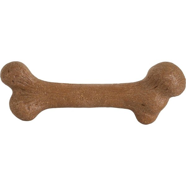 Barkbone Petmate Dog Toy, M, Peanut Butter, Chew Toy, Natural Instincts Infused Wood Dinosaur, Nylon - 36036