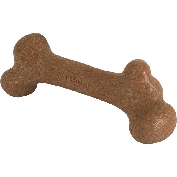 Barkbone Petmate Dog Toy, M, Peanut Butter, Chew Toy, Natural Instincts Infused Wood Dinosaur, Nylon - 36036