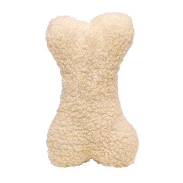 Diggers Boss Pet Digger's White Plush Bone Fleece Bone Dog Toy Large 1 pk - A08807