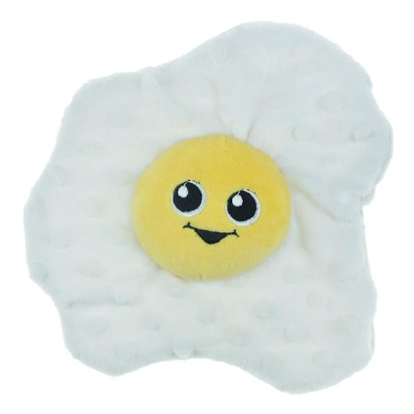 Chompers Food Junkeez Fried Egg Plush Dog Toy Small - ZD2182 12 16
