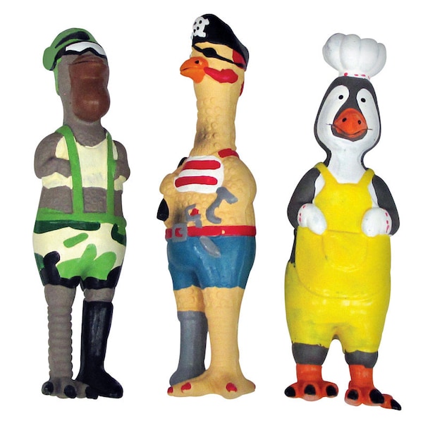 Diggers Boss Pet Digger's Assorted Latex Fowl Character Squeaky Dog Toy Large 1 pk - 52556