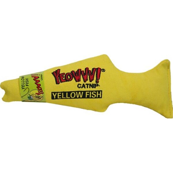 Duckyworldyeowww Catnip Toy Yellow Fish 7 in - 812402000102