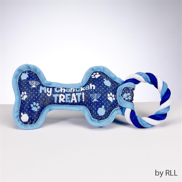 Rite Lite 9 in. Chewdaica Chanukah Treat Bone Squeaky Dog Toy - TYN-DOG-6