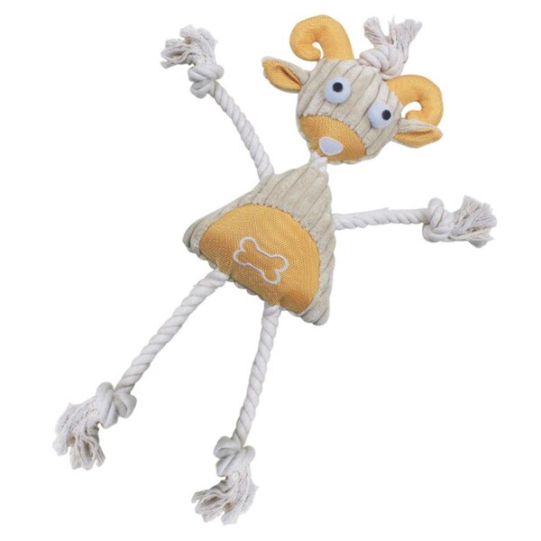 Petpurifiers Jute And Rope Plush Doll Manniquen Pet Toy YellowOne Size - PE486396