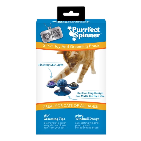 Mission Purrfect Spinner Windmill Toy and Grooming Brush 1 pk - PSR02106