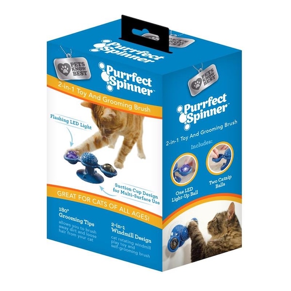 Mission Purrfect Spinner Windmill Toy and Grooming Brush 1 pk - PSR02106