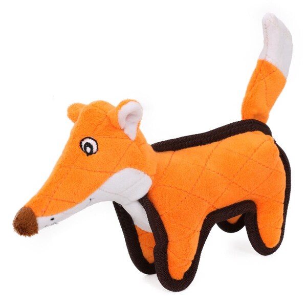 Petpurifiers Foxy Tail Quilted Plush Animal Squeak Chew Tug Dog ToyOrange One Size - PE821554