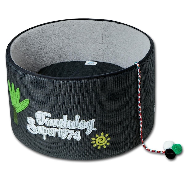 Bpf Claw-Ver Nest Rounded Scratching Cat Bed with Teaser Toy - Black - One Size - BP3706002