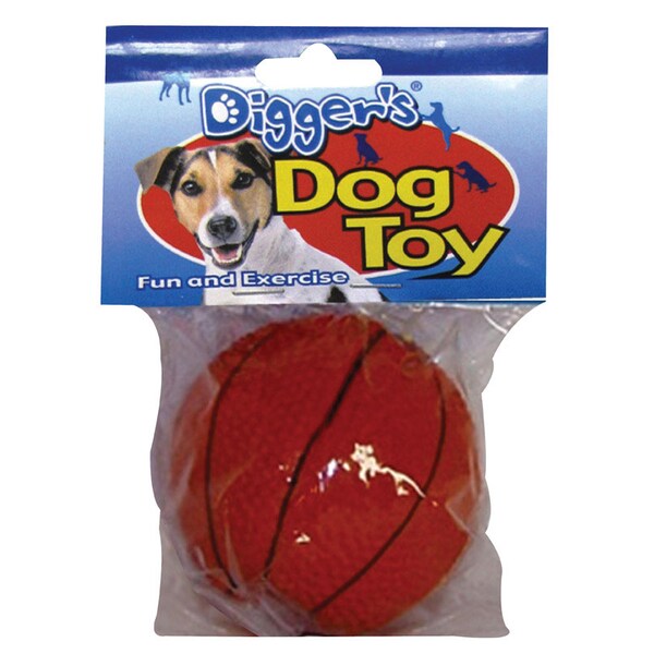 Diggers Boss Pet Digger's Orange Latex Basketball Squeaky Dog Toy Medium 1 pk - 52532