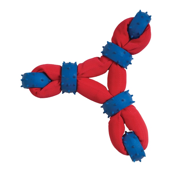 Chompers Chomper Gladiator Blue/Red Nylon/Rubber Tuff Nylon Triangle Tug Dog Toy Large - WB11457