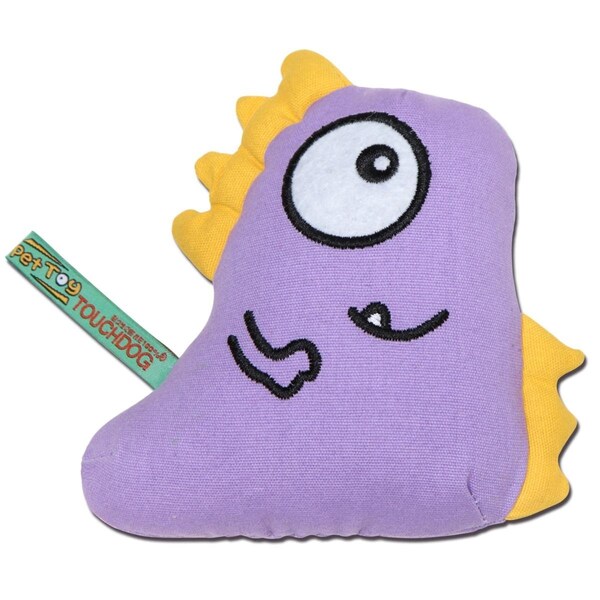 Touchdog Cartoon Shoe-Faced Monster Plush Dog Toy - Purple - One Size - DT42PL