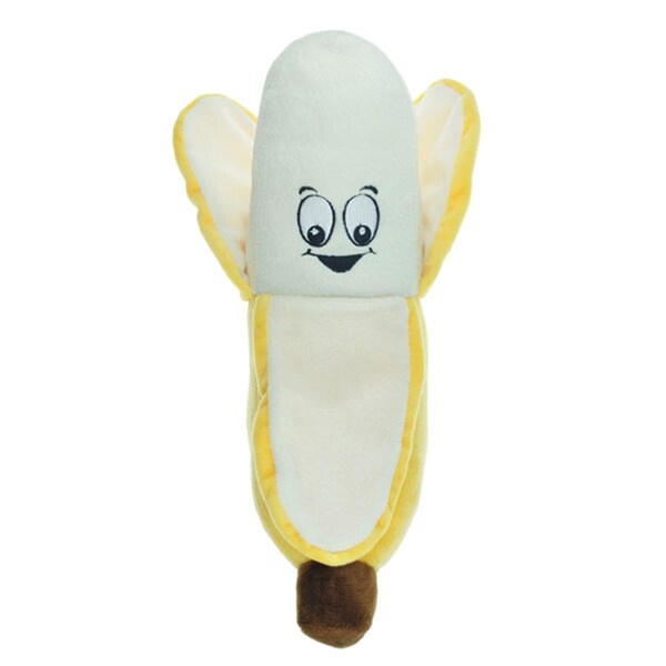 Petpath Food Junkeez Banana Plush Dog Toy - Small - PE2640056