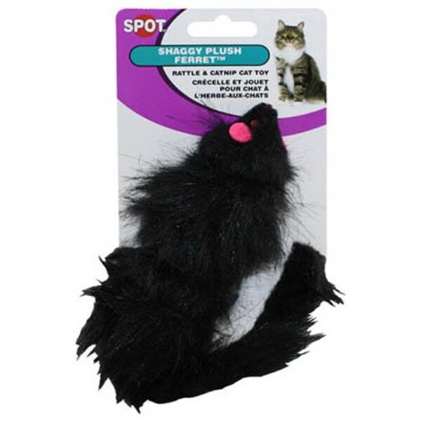 Ethical Products Ethical Products 2906 Shaggy Plush Ferret With Rattle & Catnip Cat Toy - 173428