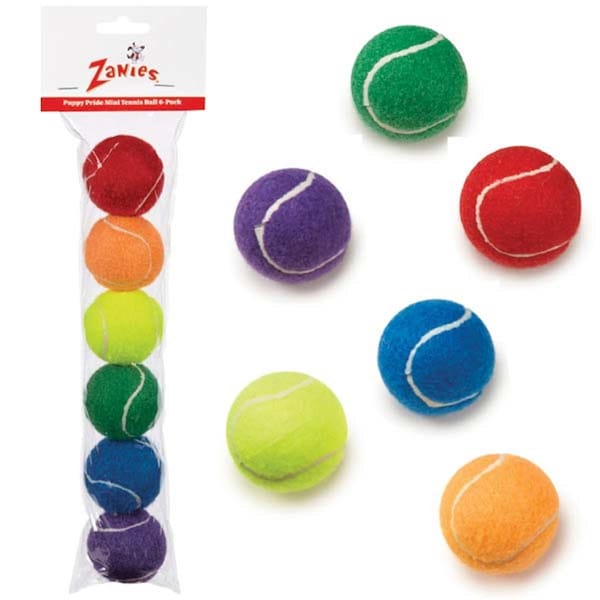 Zanies Puppy Pride Mini Tennis Ball 6Pk - ZA391983