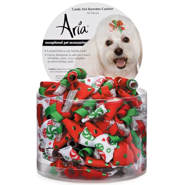 Petedge Aria Candy Dot Barrette Canister, 36PK - DT9982 36