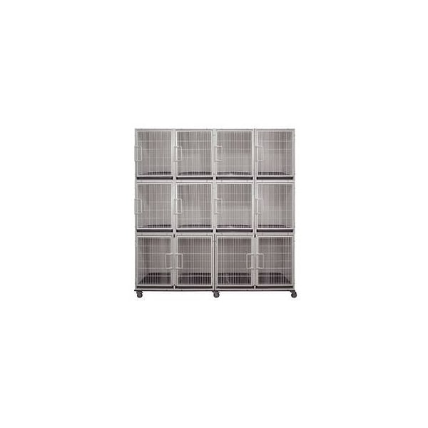 K9 Kennel Store 10 or 12 Unit Modular Powder Coated Cage Bank Kit - CBPC10OR12BK
