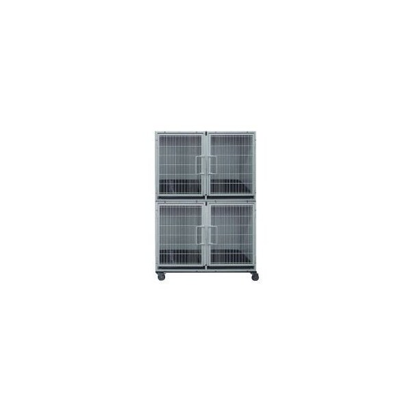 K9 Kennel Store 2 or 4 Unit Modular Powder Coated Cage Bank Kit - CBPC2OR4BK