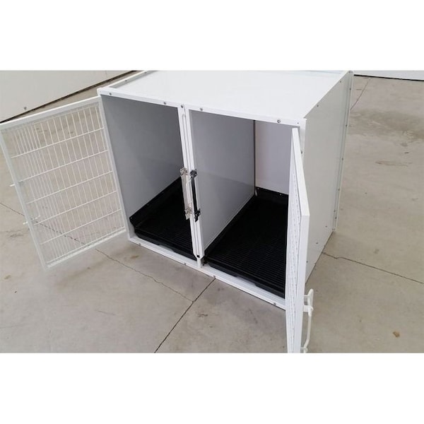 K9 Kennel Store 2 or 4 Unit Modular Powder Coated Cage Bank Kit - CBPC2OR4BK
