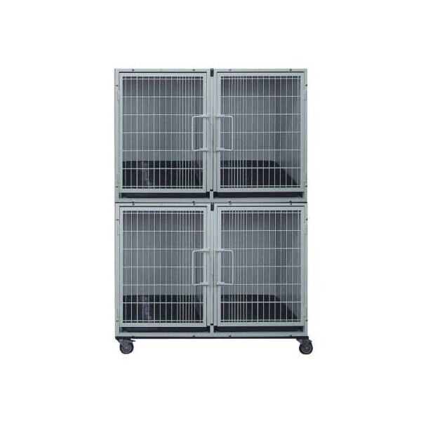 K9 Kennel Store 2 or 4 Unit Modular Powder Coated Cage Bank Kit - CBPC2OR4BK