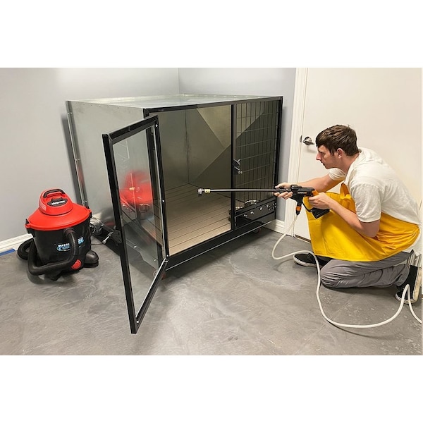 K9 Kennel Store Quick N Clean Side By Side Jumbo Galvanized Cage Banks - QCGVSBSJCB2