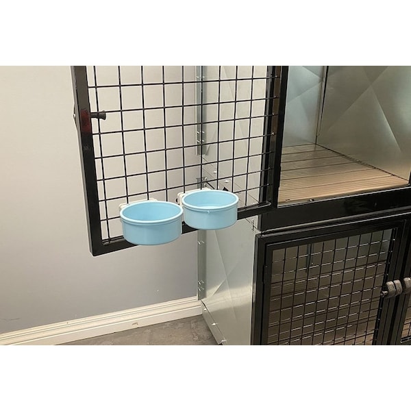 K9 Kennel Store Quick N Clean Side By Side Jumbo Galvanized Cage Banks - QCGVSBSJCB2