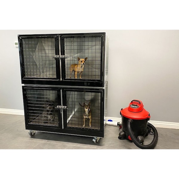 K9 Kennel Store Quick N Clean Galvanized Cage Bank 2 or 4 Units - QCCBGV2O4U