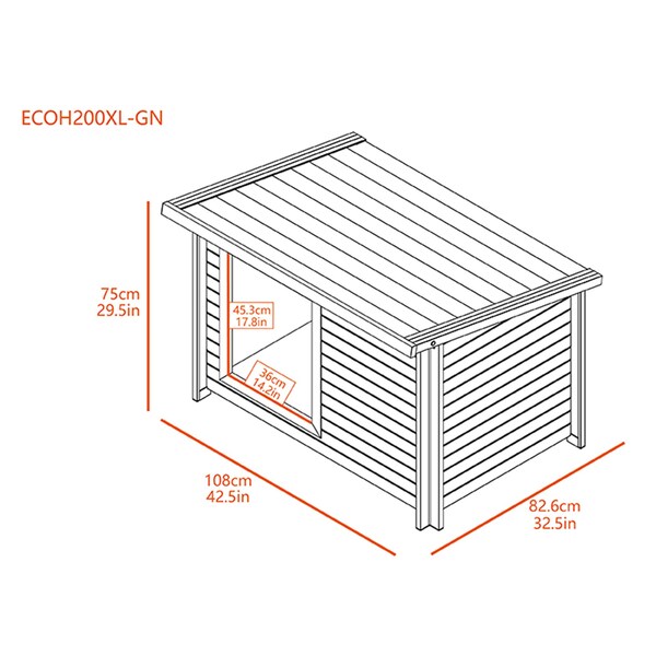 New Age Pet Rustic Lodge Dog House  X Large - ECOH205XL