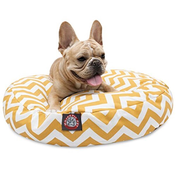 River Soap Co MajesticPet  30 in. Zig Zag Round Pet Bed, Yellow - Small - 788995506256