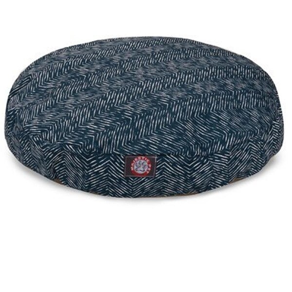 River Soap Co MajesticPet  30 in. Navajo Round Pet Bed, Navy Blue - Small - 788995506850