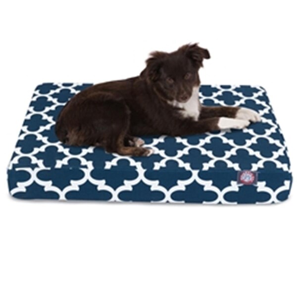 Majestic Pet Navy Trellis Small Orthopedic Memory Foam Rectangle Dog Bed - 78899551246