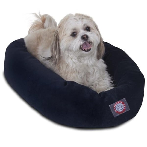 River Soap Co MajesticPet  25 in. Villa Donut Pet Bed, Navy - 788995522591