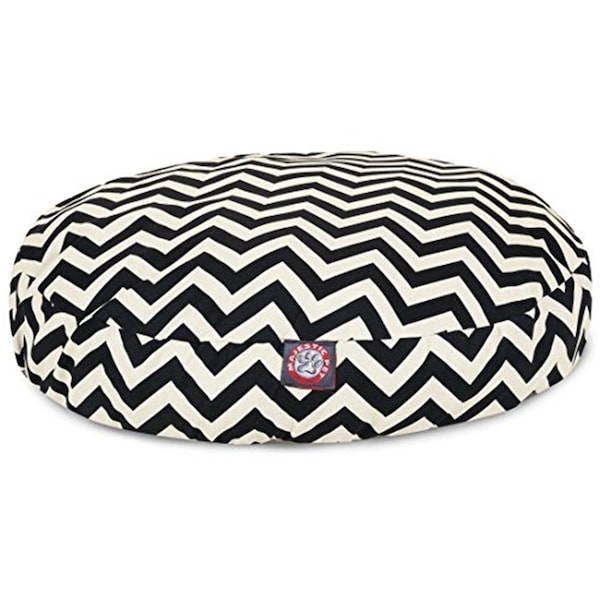 River Soap Co MajesticPet  30 in. Zig Zag Round Pet Bed, Black - Small - 788995506263