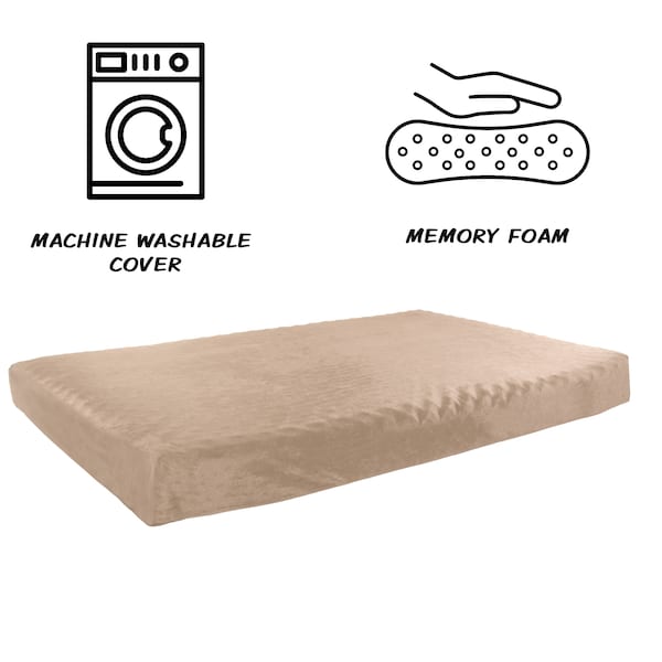 Pet Adobe Orthopedic Pet Bed - Egg Crate and Memory Foam with Washable Cover 37x24x4 by Pet Adobe - Tan - 757255BKQ