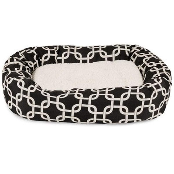 River Soap Co MajesticPet  25 in. Links Sherpa Donut Pet Bed, Black - 788995540311