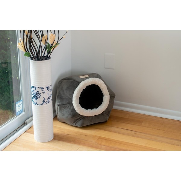 Armarkat Armarkat C80CSH-MB Gray Velvet Cat Bed - C80CSH/MB