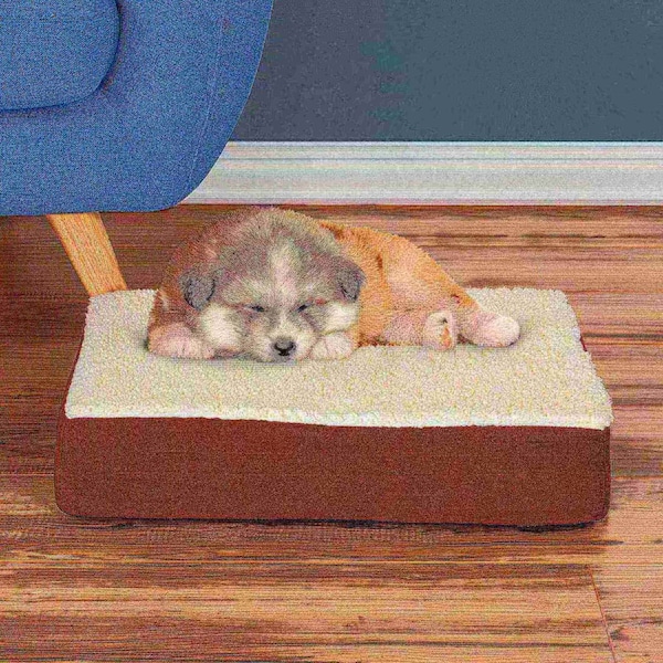 Pet Adobe Orthopedic Sherpa Top Pet Bed with Memory Foam and Removable Cover 20x15x4 Brown by Pet Adobe - 516981YOY