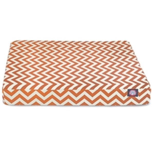 Majestic Pet Burnt Orange Chevron Large Orthopedic Memory Foam Rectangle Dog Bed - 78899551623