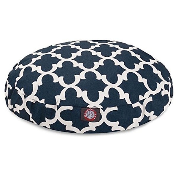 River Soap Co MajesticPet  42 in. Trellis Round Pet Bed, Navy Blue - Large - 788995510819