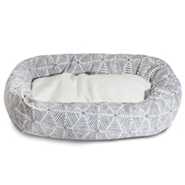 Majestic Pet 52 in. Charlie Gray Sherpa Bagel Bed - 78899554669