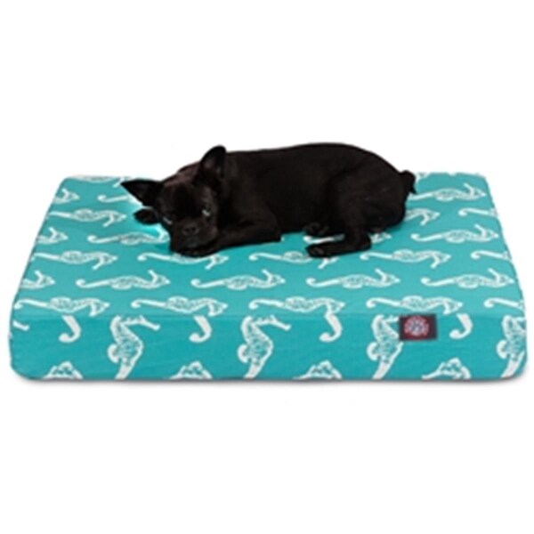 Majestic Pet Teal Sea Horse Medium Orthopedic Memory Foam Rectangle Dog Bed - 78899551453