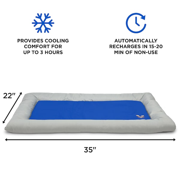 Arf Pets Dog Self Cooling Bed Pet Bed - Foam Based Bolster Bed for Extra Comfort, 22 x 35 - APCLBM