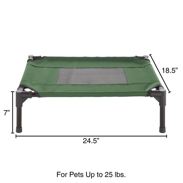 Pet Adobe Elevated Portable Pet Bed Cot-Style 24.5 inx18.5 inx7 in for Dogs and Small Pets, Indoor/Outdoor - 665155LJT