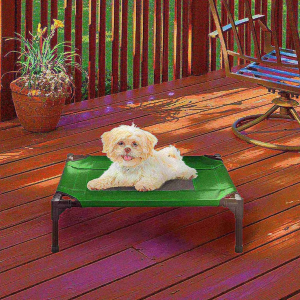 Pet Adobe Elevated Portable Pet Bed Cot-Style 24.5 inx18.5 inx7 in for Dogs and Small Pets, Indoor/Outdoor - 665155LJT