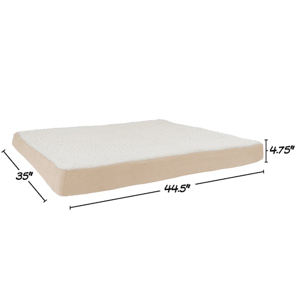 Pet Adobe Orthopedic Sherpa Top Pet Bed with Memory Foam and Removable Cover 44x35x4.75 Tan by Pet Adobe - 561543ACI