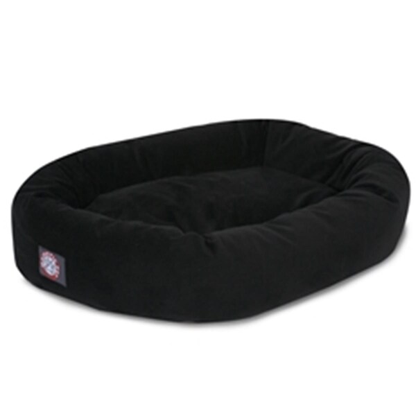 Majestic Pet 40 in. Black Suede Bagel Dog Bed - 78899567407